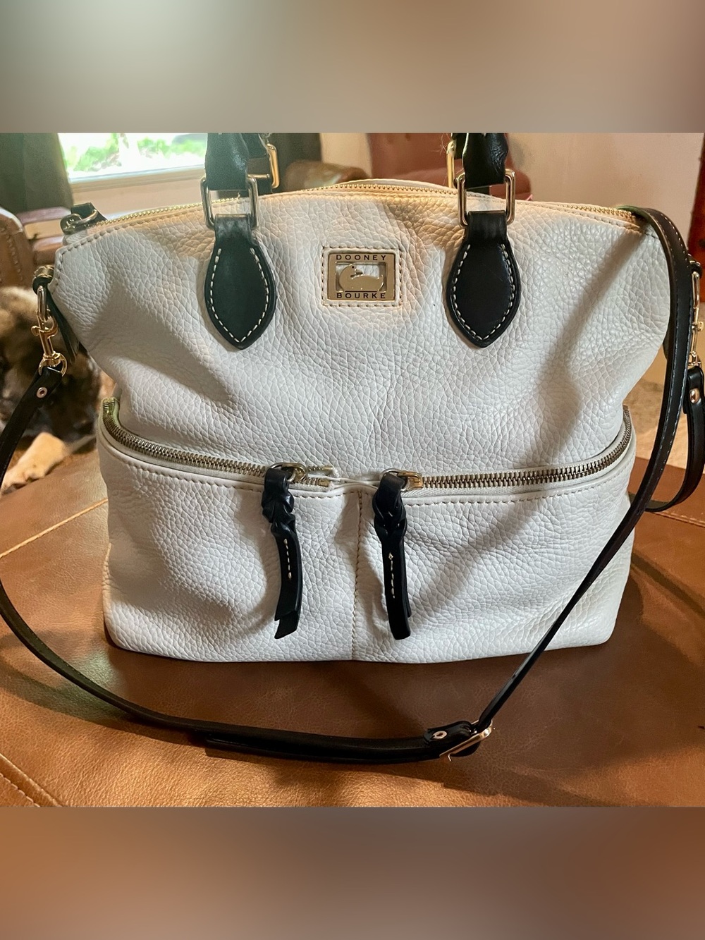 Dooney & Bourke Dillon bag white Italian pebbled Leather